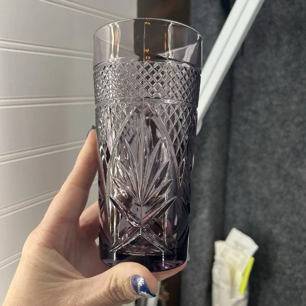Luminarc Durand Antique Amethyst Purple Glass 15oz Tumblers Set Of 4 Box
